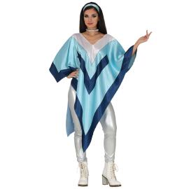 Poncho Disco Sininen/Valkoinen