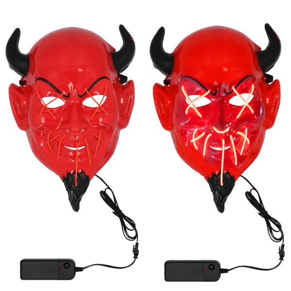 LED Paholaisen Naamio Punainen