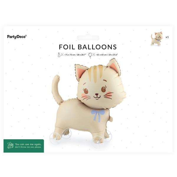 Folioilmapallo Kissa Pyörillä 61 x 65 cm
