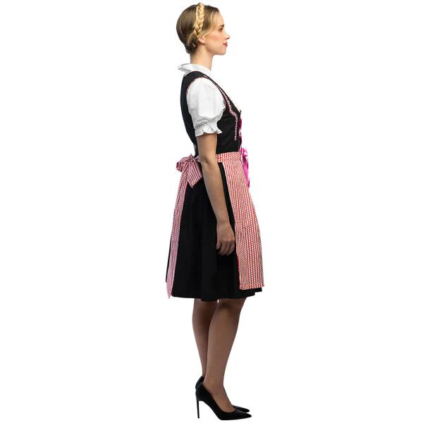 Oktoberfest Tirolilaismekko Pinkki/Musta/Valkoinen