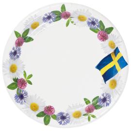 Pahvilautaset Kukat/Ruotsin Lippu 8-kpl