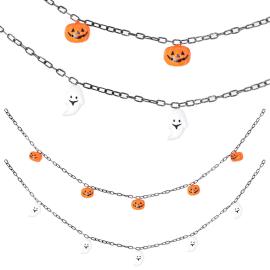 Riippuva Ketju Haamuilla tai Halloween-kurpitsoilla