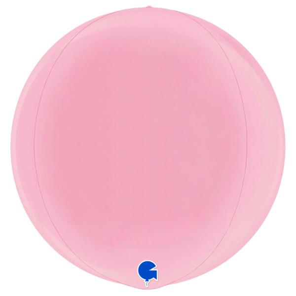 Iso Folioilmapallo Globe Pastelli Vaaleanpinkki