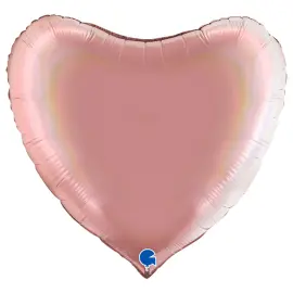 Iso Sydänilmapallo Holografinen Ruusuplatina