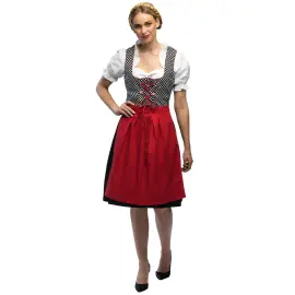 Oktoberfest Tirolilaismekko Valkoinen/Punainen/Musta