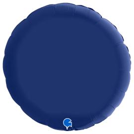 Iso Pyöreä Folioilmapallo Satiini Laivastonsininen