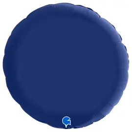 Iso Pyöreä Folioilmapallo Satiini Laivastonsininen