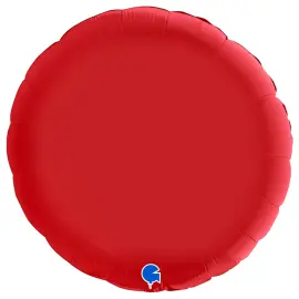 Iso Pyöreä Folioilmapallo Satiini Rubiininpunainen