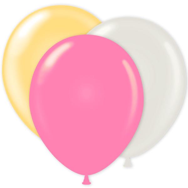 Ilmapallokombo Valkoinen/Norsunluu/Vaaleanpinkki Metallic