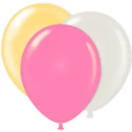 Ilmapallokombo Valkoinen/Norsunluu/Vaaleanpinkki Metallic