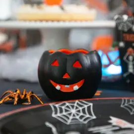 Halloweenkurpitsa Kynttilälyhty Pieni Musta