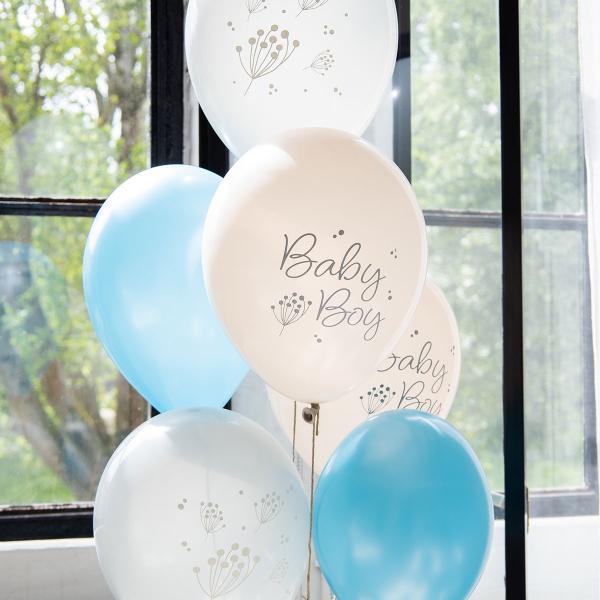 Lateksiilmapallot Baby Boy Mix 6 kpl