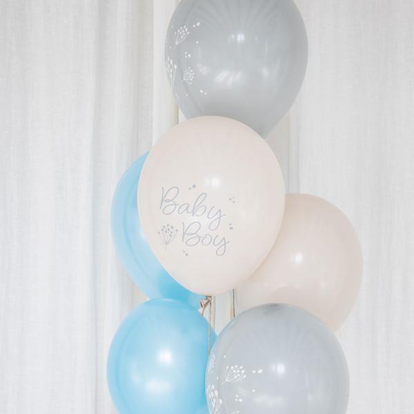 Lateksiilmapallot Baby Boy Mix 6 kpl