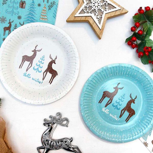 Hello Winter Paperilautaset 6 kpl