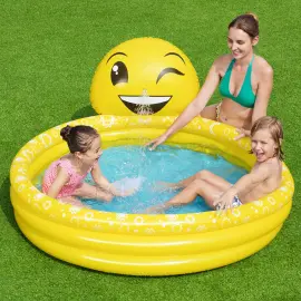 Puhallettava Lasten Uima-allas Sprinklerillä Smiley