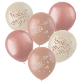 Lateksiilmapallot Baby Girl Mix 6 kpl