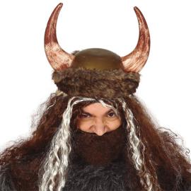 Viikinkikypärä Sarvilla ja Turkisreunuksella