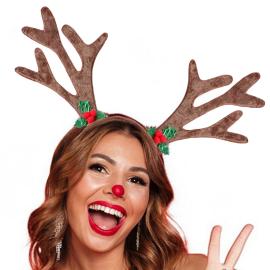 Joulupanta Poronsarvilla Vaaleanruskea