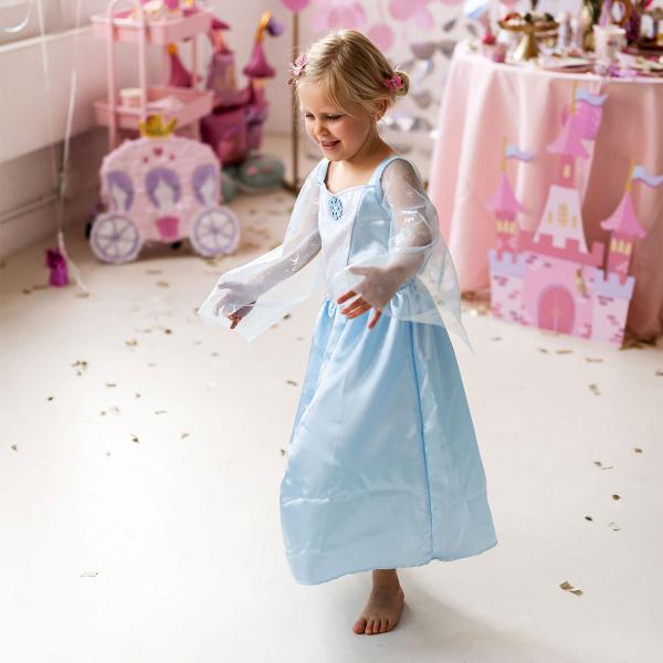 Mekko Lumiprinsessa Vaaleansininen Lapsille