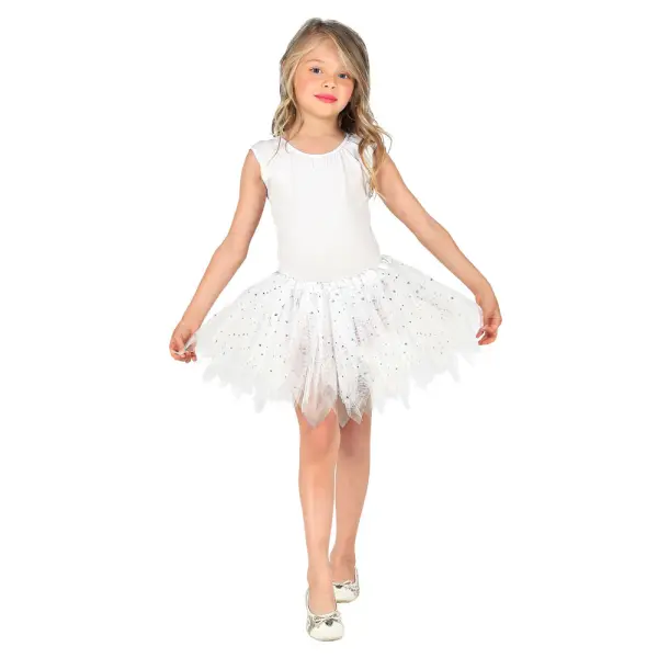 Valkoinen Glitter Tyllihame Lapset