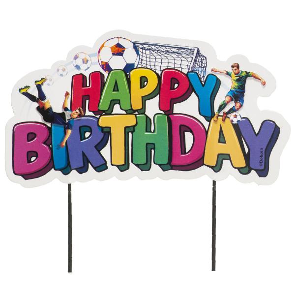 Happy Birthday Cake Topper Jalkapallo 16,5 cm