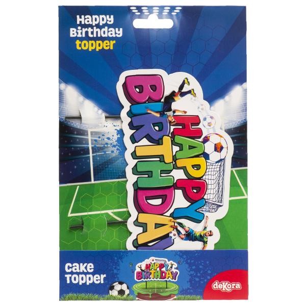 Happy Birthday Cake Topper Jalkapallo 16,5 cm