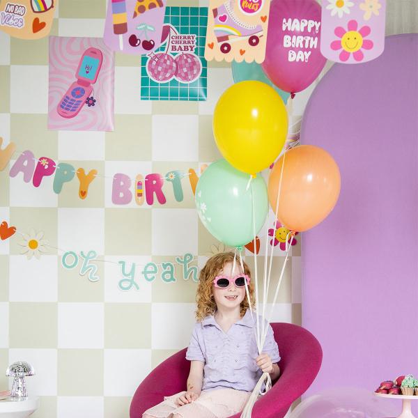 Lateksiilmapallot Happy Birthday Boho Girlz 6 kpl