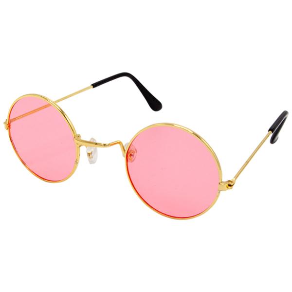 Pyöreät Silmälasit Hippi Vaaleanpunaiset