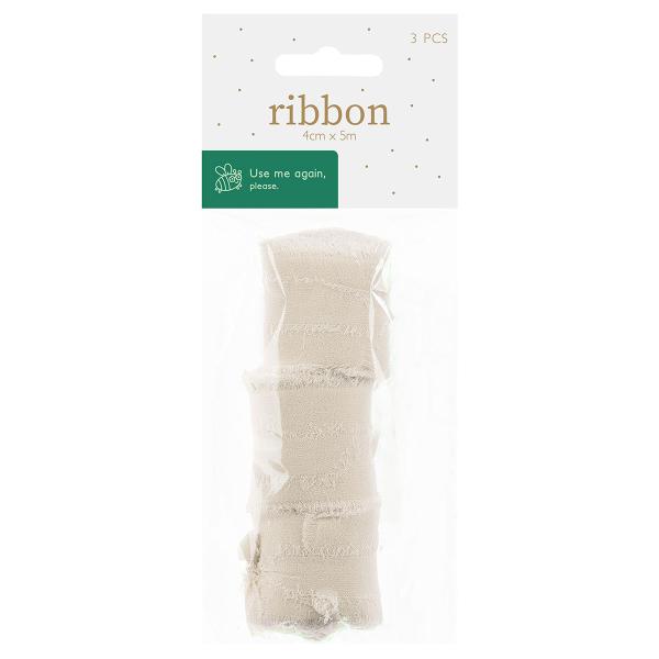 Sifonkinauha Vaalea Beige 40 mm 3-kpl