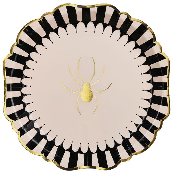 Pahvilautaset Kultaiset Hämähäkit 6-kpl