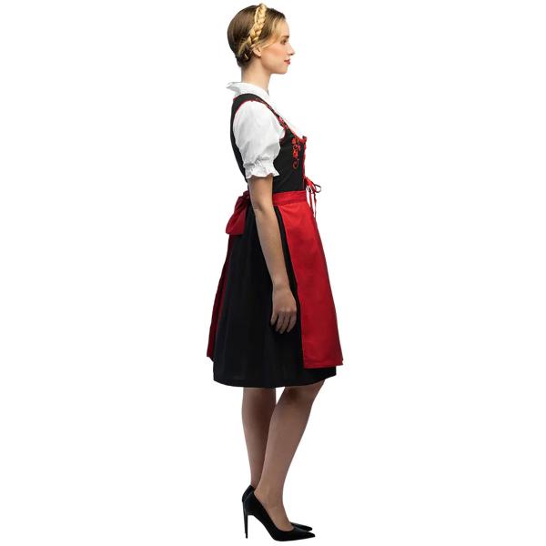 Oktoberfest Tirolilaismekko Punainen/Musta/Valkoinen