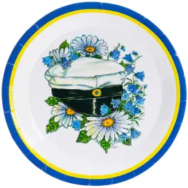 Lautaset Ylioppilaslakki- ja Kukka-aiheella