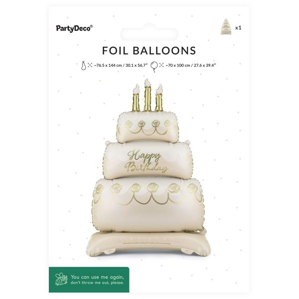 Folioilmapallo Kakku Happy Birthday 70 x 100 cm