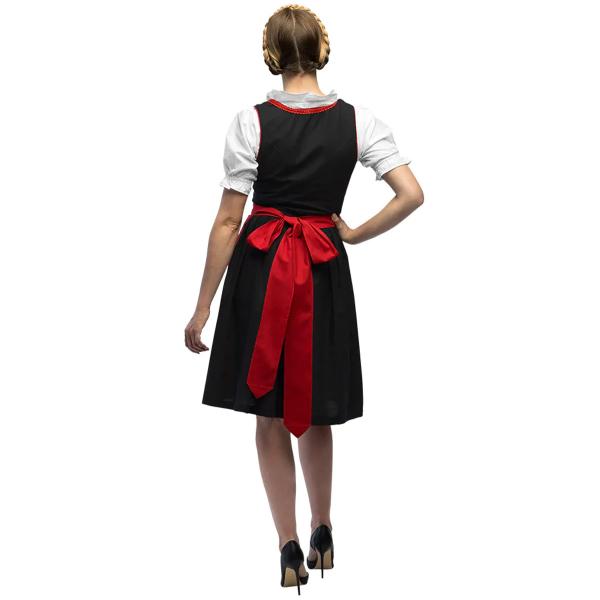 Oktoberfest Tirolilaismekko Punainen/Musta/Valkoinen