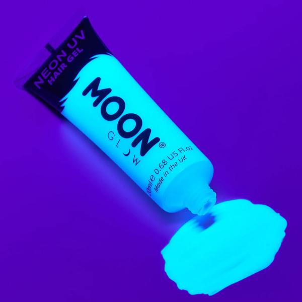 Moon Glow Neon UV Hiusgeeli Valkoinen