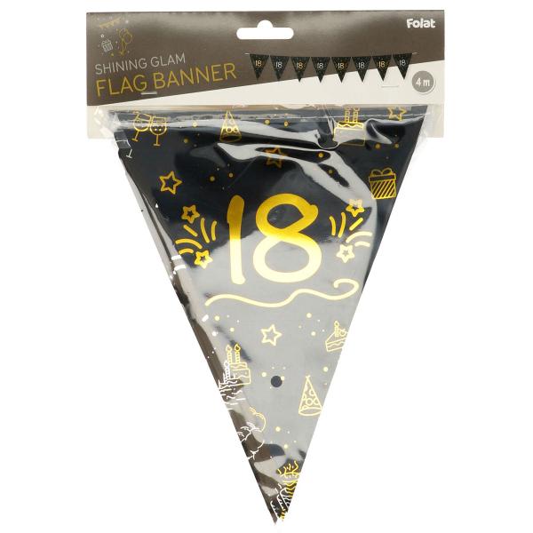 Lippubanneri Musta 18 vuotta
