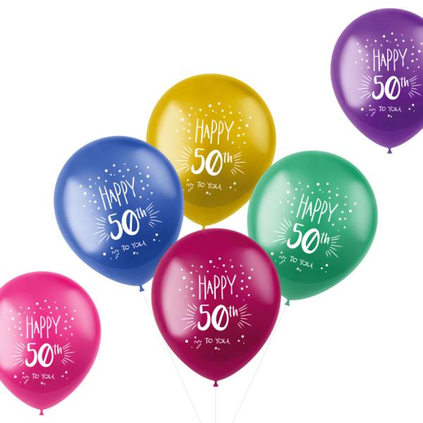 Metallic Ilmapallot Happy 50th