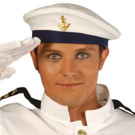 Merimieshattu Valkoinen/Sininen