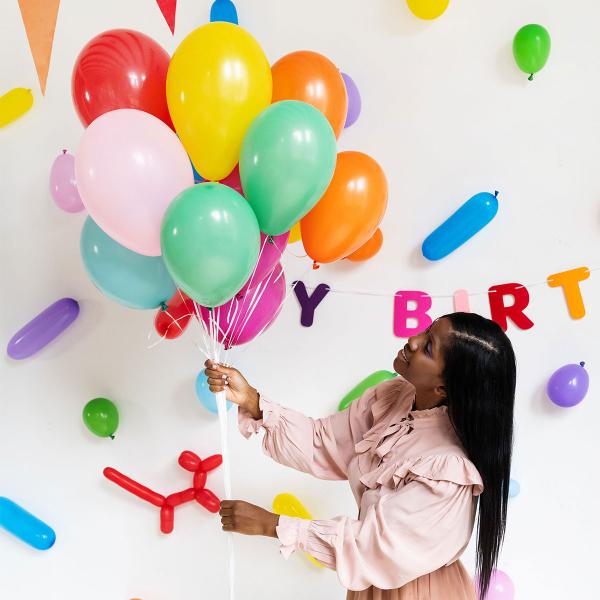 Hahmoilmapallot Eläimet Värisekoitus Matta 6 kpl