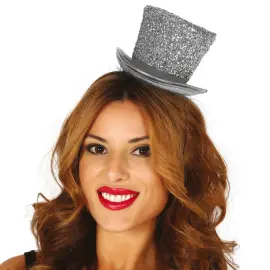 Kiiltävä Minihattu Hopea