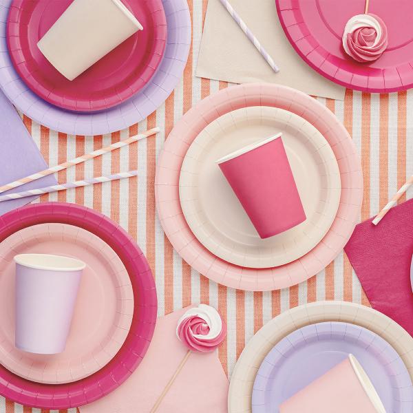 Paperilautaset Tummanpinkki