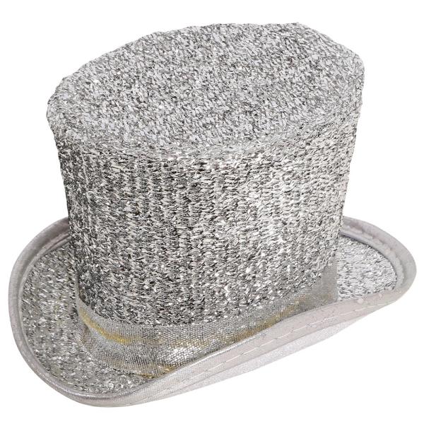 Kiiltävä Minihattu Hopea