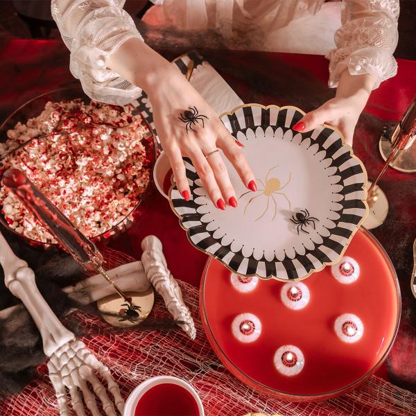 Pahvilautaset Kultaiset Hämähäkit 6-kpl