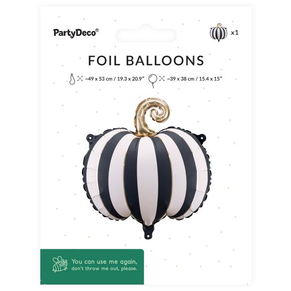 Folioilmapallo Raidallinen Kurpitsa Mustavalkoinen