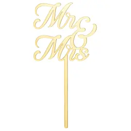Mr & Mrs Cake Topper Kulta