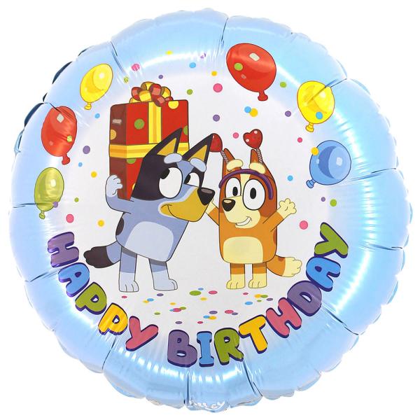 Bluey Happy Birthday Pyöreä Folioilmapallo