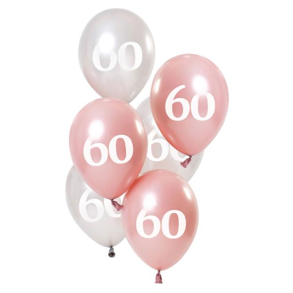 60 v Ilmapallot Vaaleanpunainen ja Hopea