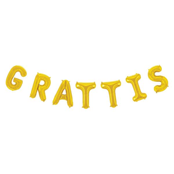 Grattis Kirjainilmapallo Kulta