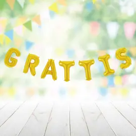 Grattis Kirjainilmapallo Kulta