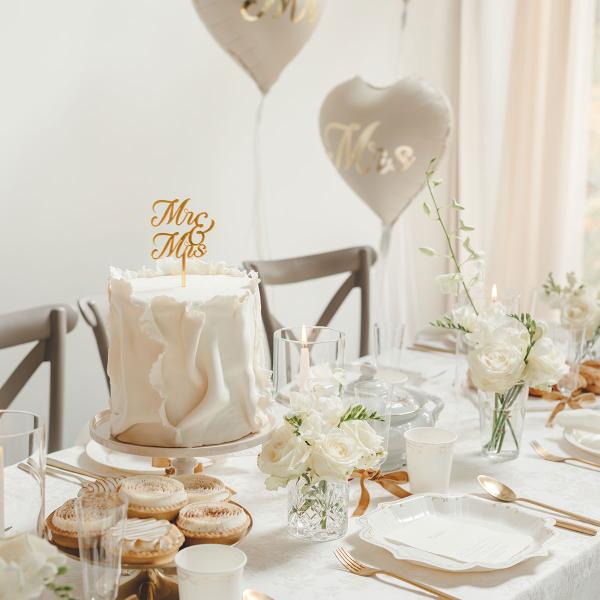 Mr & Mrs Cake Topper Kulta